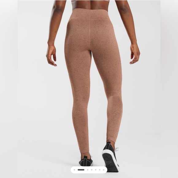NEW Gymshark Seamless Leggings + Strappy Sports Bra Set Brown Speckled Size S - Picture 3 of 15